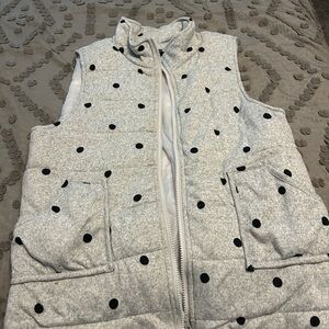 Staccato Gray and Black Polka Dot Vest